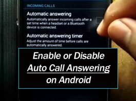 Enable or Disable Auto Call Answering