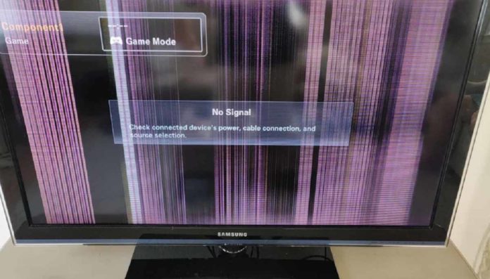 vertical lines on a TV screen