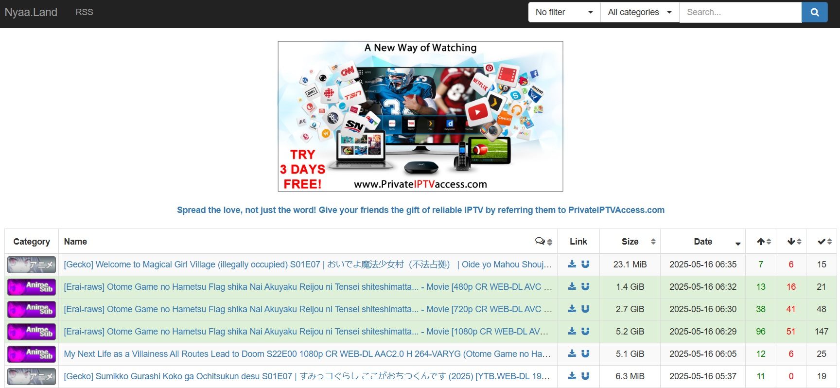 Nyaa Land - Book Torrenting Site