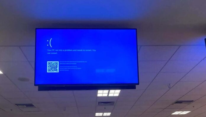 Microsoft global tech outrage - system down at airport